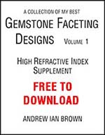 A collection of my best Gemstone Faceting Designs Volume 1 Cover gem facet diagrams